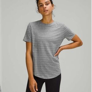 Lululemon Love Crew Short Sleeve T-Shirt Heathered medium grey/ black